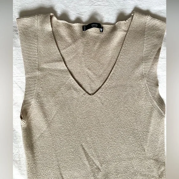 MNG Nude Belted Knit Midi Dress - Picture 6 of 8